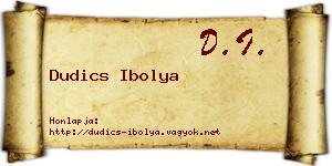 Dudics Ibolya névjegykártya