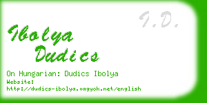 ibolya dudics business card